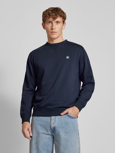 Lerros Sweatshirt mit Label-Stitching Dunkelblau 4