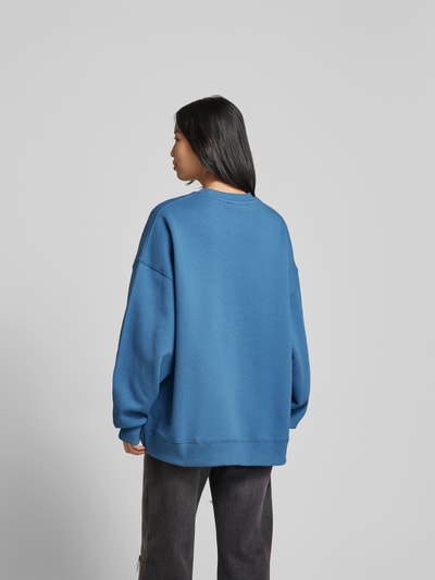 ROTATE Oversized Sweatshirt mit Label-Stitching Blau 5