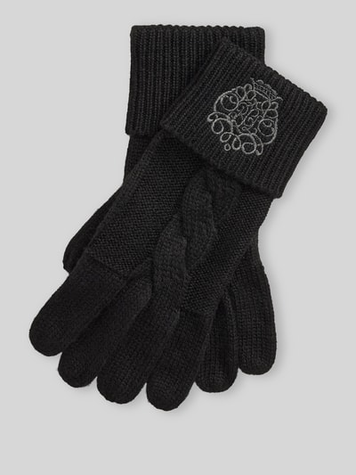 Lauren Ralph Lauren Rękawiczki z patką z mankietem Czarny 1