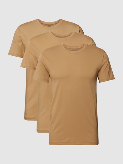 Polo Ralph Lauren Underwear T-shirt met logostitching in een set van 3 stuks Beige - 2