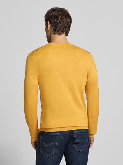 MCNEAL Strickpullover mit geripptem Rundhalsausschnitt Senf Melange 5