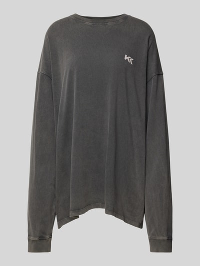 Karo Kauer Oversized Longsleeve mit Logo-Print Anthrazit 2