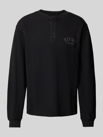 REVIEW Longsleeve mit Label-Stitching Black 2