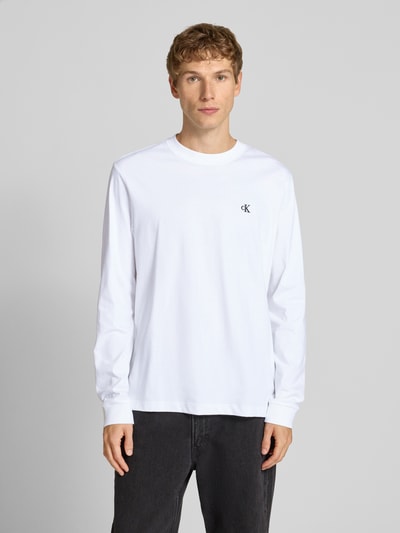 Calvin Klein Jeans Longsleeve mit Logo-Stitching Weiss 4