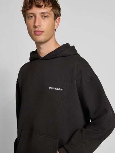 Pegador Oversized Hoodie mit Logo-Stitching und Känguru-Tasche Black 3