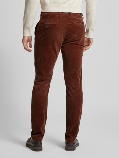 g1920 Slim fit corduroy broek, model 'Subway' Roestrood - 5