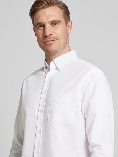 Christian Berg Men Freizeithemd mit Button-Down-Kragen und Streifenmuster Weiss 3