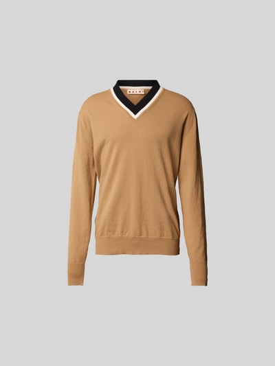 Marni Pullover in Strick-Optik aus Schurwolle Beige 2