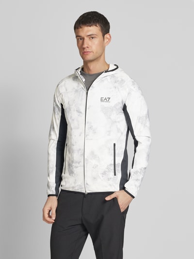 EA7 Emporio Armani Sweatjack met labelprint, model 'VIGOR' Lichtgrijs - 4