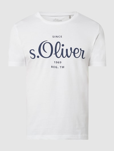 s.Oliver RED LABEL T-shirt van biologisch katoen  Wit - 2