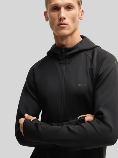 BOSS Green Regular fit trainingsjack van sneldrogend weefsel, model 'SICON ACTIVE' Zwart - 3