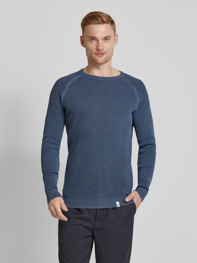 Colours & Sons Sweter z dzianiny z prążkowanymi wykończeniami Niebieski 4