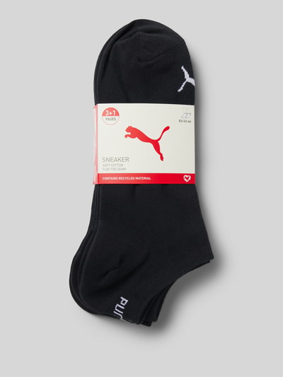 PUMA Sneakersocken mit Label-Detail im 4er-Pack Black 3