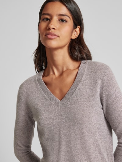 Christian Berg Woman Gebreide pullover met ribboorden Taupe gemêleerd - 3