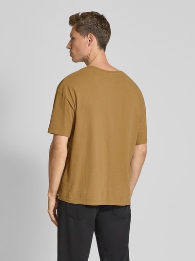 American Vintage T-shirt met labelprint Camel - 5