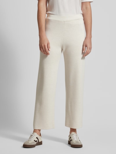 MAERZ Muenchen Wide leg broek met elastische band Beige gemêleerd - 4