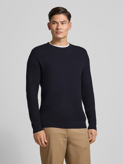 Jack & Jones Premium Strickpullover mit Strukturmuster Modell 'BARKLEY' Marine 4