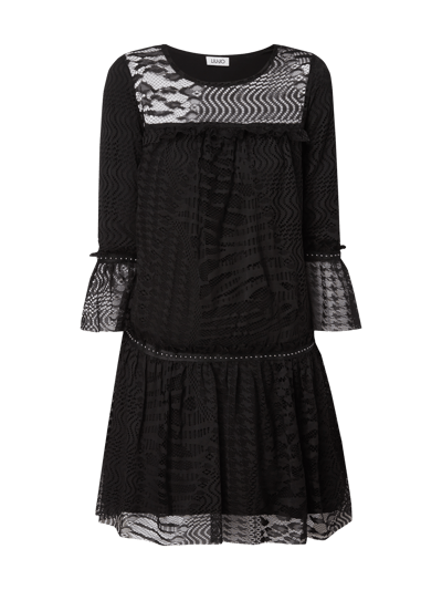 Liu Jo White Kleid aus Spitze mit Rüschen und Nieten Black 2