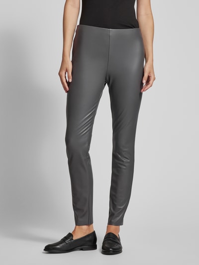 Raffaello Rossi Skinny fit broek in leerlook Antraciet - 4