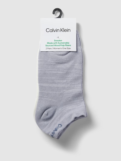 CK Calvin Klein Sneakersocken mit Label-Detail im 2er-Pack Flieder meliert 3