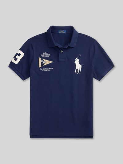 Polo Ralph Lauren Koszulka polo o kroju regular fit z czystej bawełny z haftami Granatowy 2
