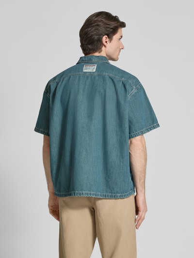 American Vintage Koszula casualowa z imitacji denimu model ‘OZYR’ Ciemnoniebieski 5