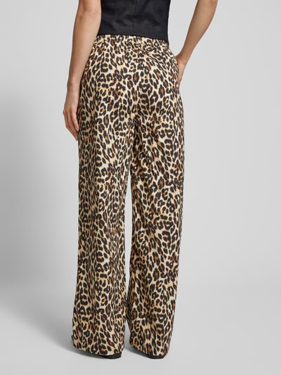 LOLLYS LAUNDRY Flared Stoffhose mit Animal-Print Modell 'Rita' Mittelbraun 5