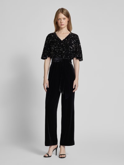 s.Oliver BLACK LABEL Regular Fit Jumpsuit mit Paillettenbesatz Black 4