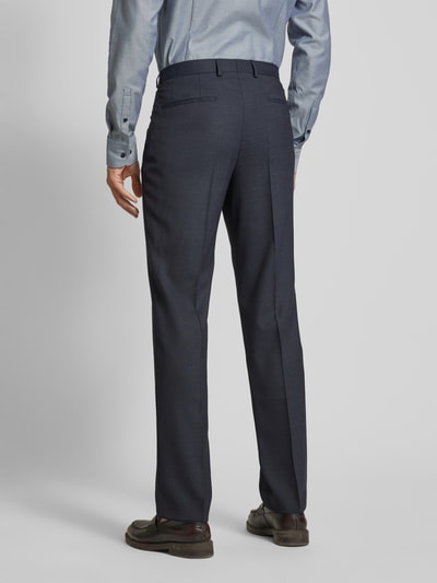 BOSS Regular fit pantalon met persplooien, model 'Leon' Marineblauw - 5