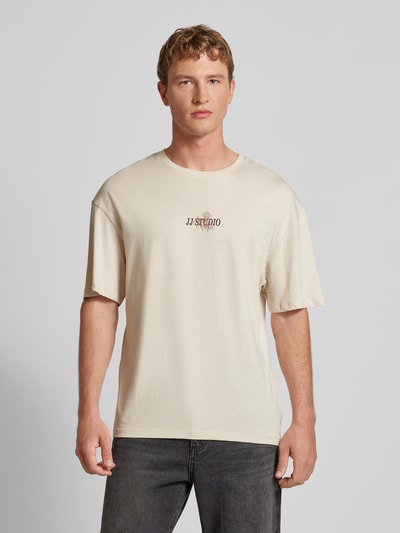 Jack & Jones T-Shirt mit Label-Print Modell 'PRAIA' Beige 4