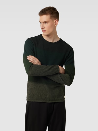 Jack & Jones Sweter z dzianiny z naszywką z logo model ‘HILL’ Oliwkowy melanż 4