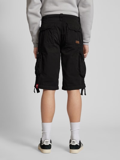 Alpha Industries Korte regular fit cargobroek met tunnelkoordjes, model 'JET SHORT' Zwart - 5