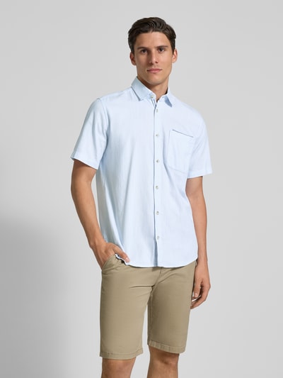 Tom Tailor Regular Fit Freizeithemd aus reiner Baumwolle Hellblau 4