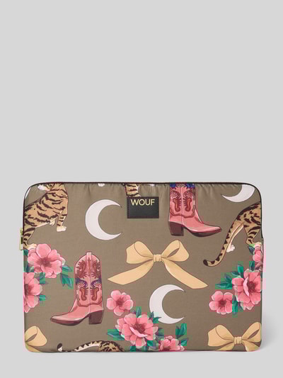 WOUF Laptoptasche mit Logo-Patch Modell 'Rodeo' Oliv 1