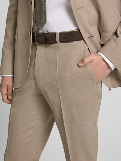 HUGO Anzughose aus Viskose mit Bügelfalten Modell 'Hesten' Beige 3