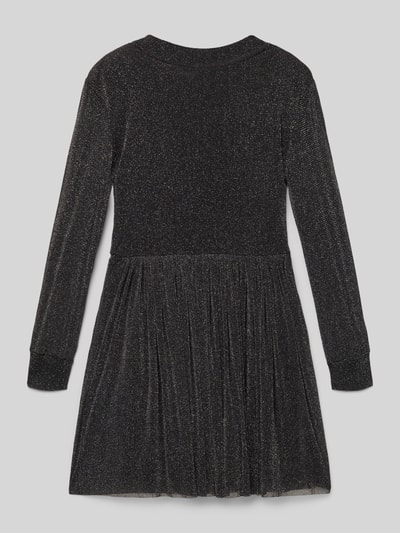 s.Oliver RED LABEL Getailleerde jurk met lange mouwen en effectgaren Zwart - 3