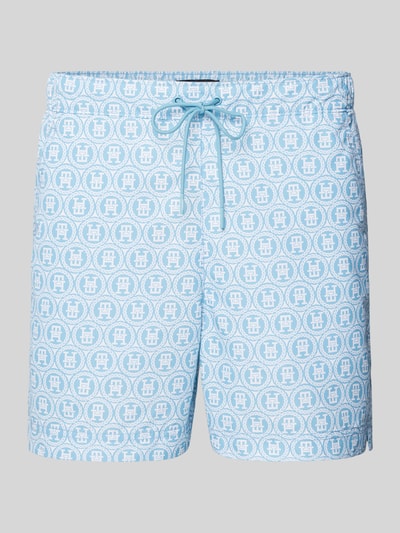 Tommy Hilfiger Badehose mit Label-Print Hellblau 1