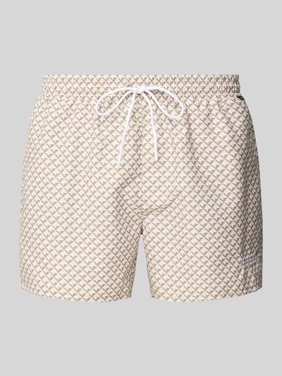 BOSS Badehose mit Logo-Stitching Modell 'Catfish' Beige 1