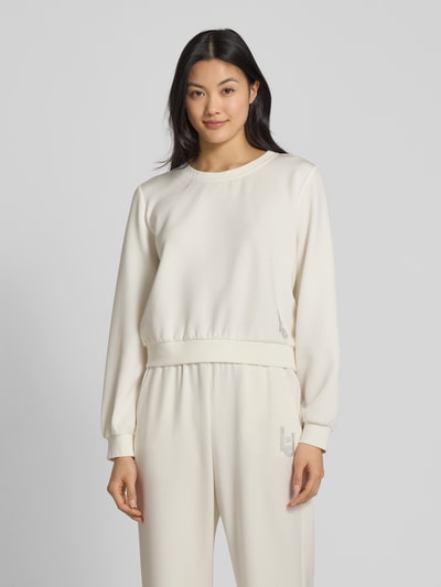 LIU JO SPORT Sweatshirt mit Strasssteinbesatz Offwhite 4