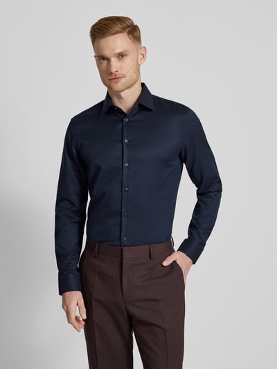 Jake*s Slim Fit Businesshemd in Premiumqualität Marine 4