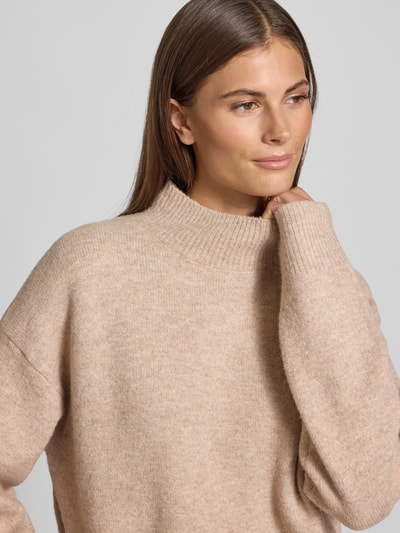 Neo Noir Relaxed Fit Strickpullover mit Woll-Anteil Modell 'Paulina' Beige Melange 3