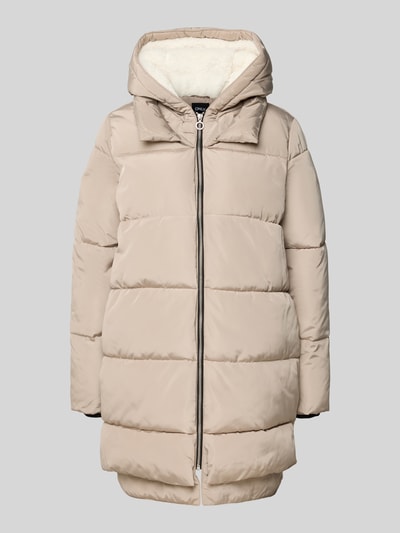 Only Płaszcz pikowany o kroju regular fit z kapturem model ‘KELLY’ Ziemisty brązowy 2