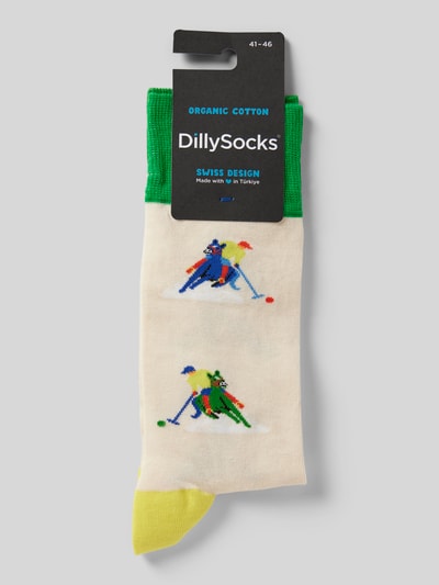 DillySocks Skarpety z wyhaftowanym motywem model ‘Falling For Fall’ Beżowy 3