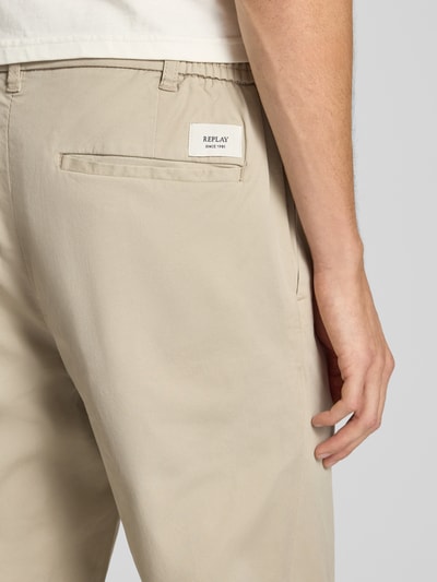 Replay Tapered fit chino met bandplooien, model 'ADHANN' Beige - 3
