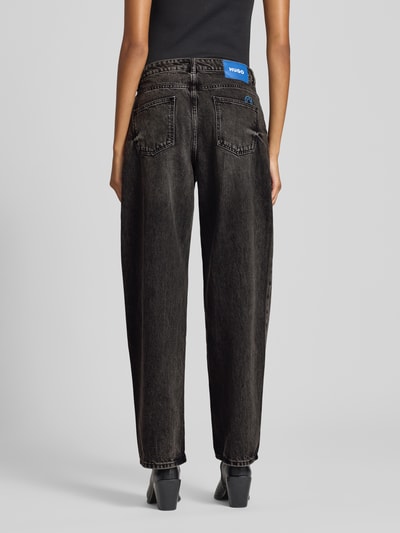Hugo Blue Loose fit jeans van puur katoen, model 'LENI_B' Zwart - 5