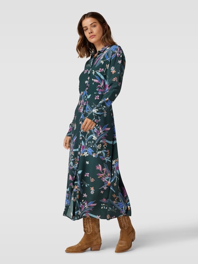 Jake*s Collection Maxikleid mit Allover-Muster Smaragd 4