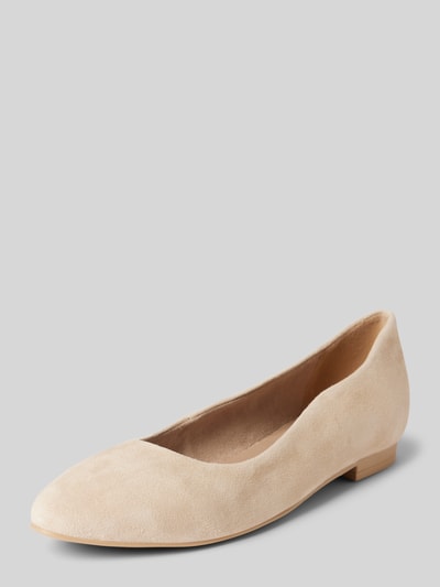 Tamaris Ballerinas mit Blockabsatz Taupe 1