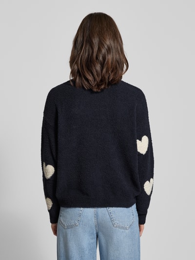 Jake*s Casual Sweter z dzianiny ze wzorem na całej powierzchni Ciemnoniebieski 5