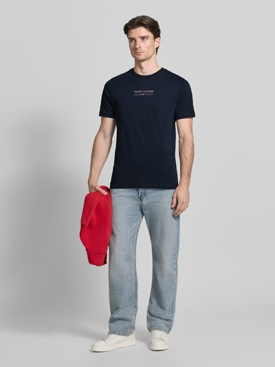 Tommy Hilfiger t-shirt o kroju regular fit z czystej bawełny Granatowy 1