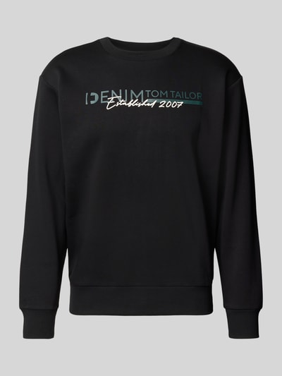 Tom Tailor Denim Regular fit sweatshirt van katoenmix Zwart - 2
